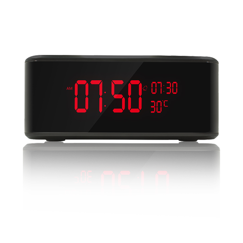 Hidden Camera Alarm Clock authentic Bluetooth Speaker All-in-One