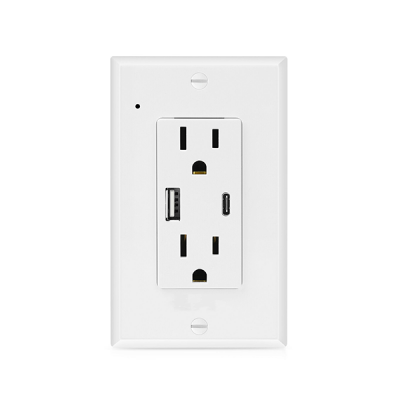 CRATUS.C - 4K UltraHD WIFI Streaming Nanny Cam Hardwired Functional USB-A & C Receptacle Outlet Plug